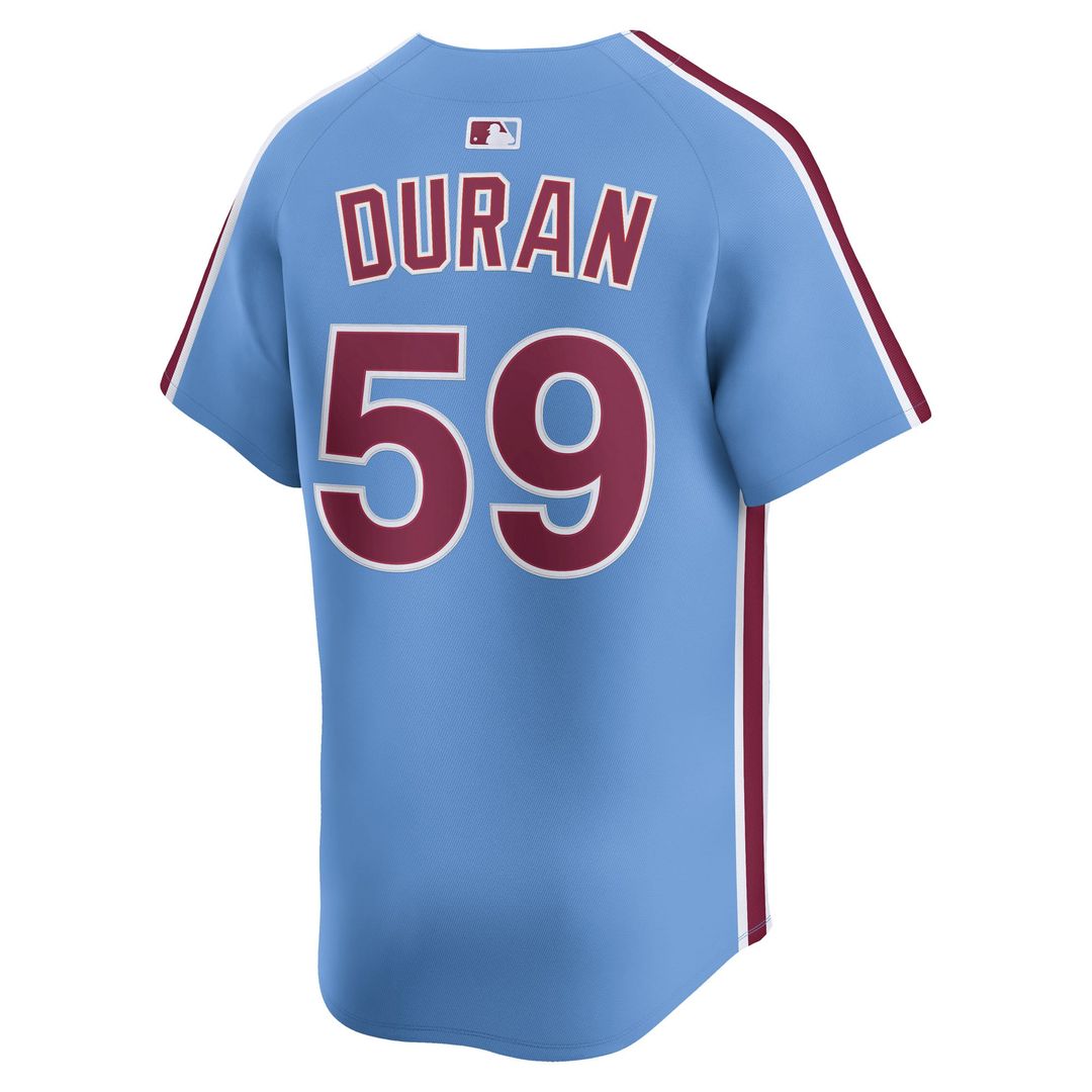 Philadelphia Phillies Jhoan Duran Nike Light Blue Alternate Limited Player Jersey product image 6, provided for visual