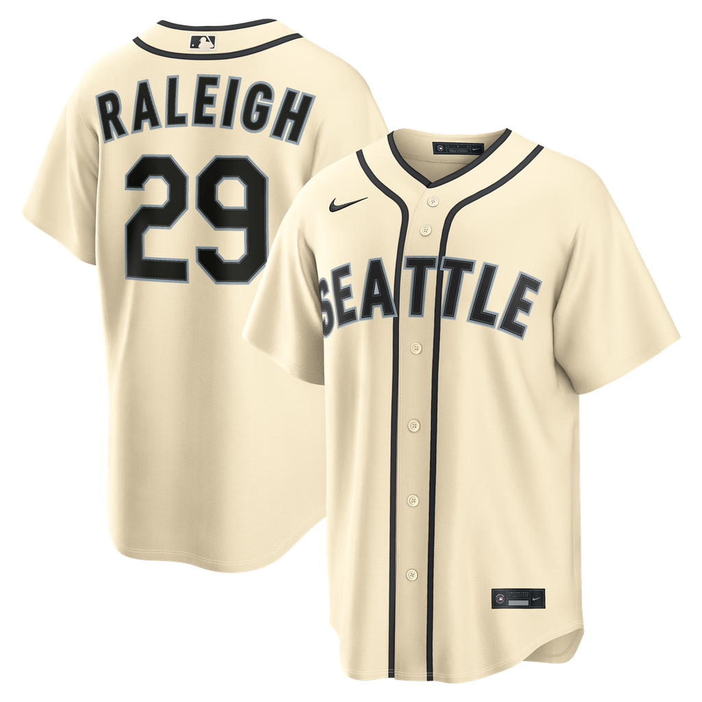 Seattle Mariners Cal Raleigh Nike Cream Alternate Replica Jersey product image 1, provided for visual reference and product