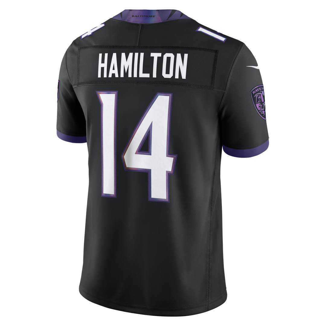 Baltimore Ravens Kyle Hamilton Nike Black Alternate Vapor F.U.S.E. Stitched Limited Jersey product image 6, provided for
