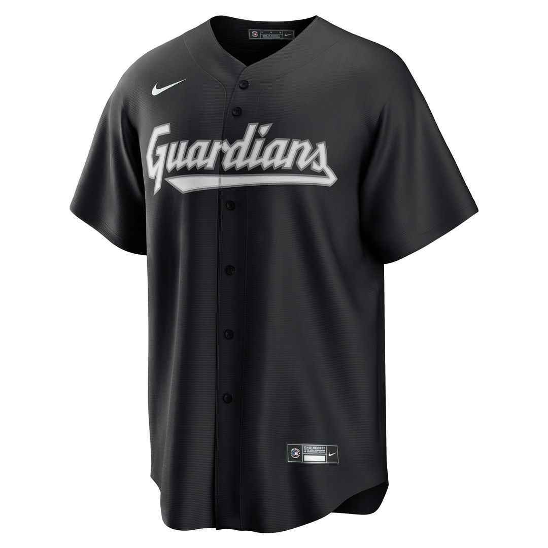 Cleveland Guardians Nike Black Replica Jersey product image 2, provided for visual reference and product detail review