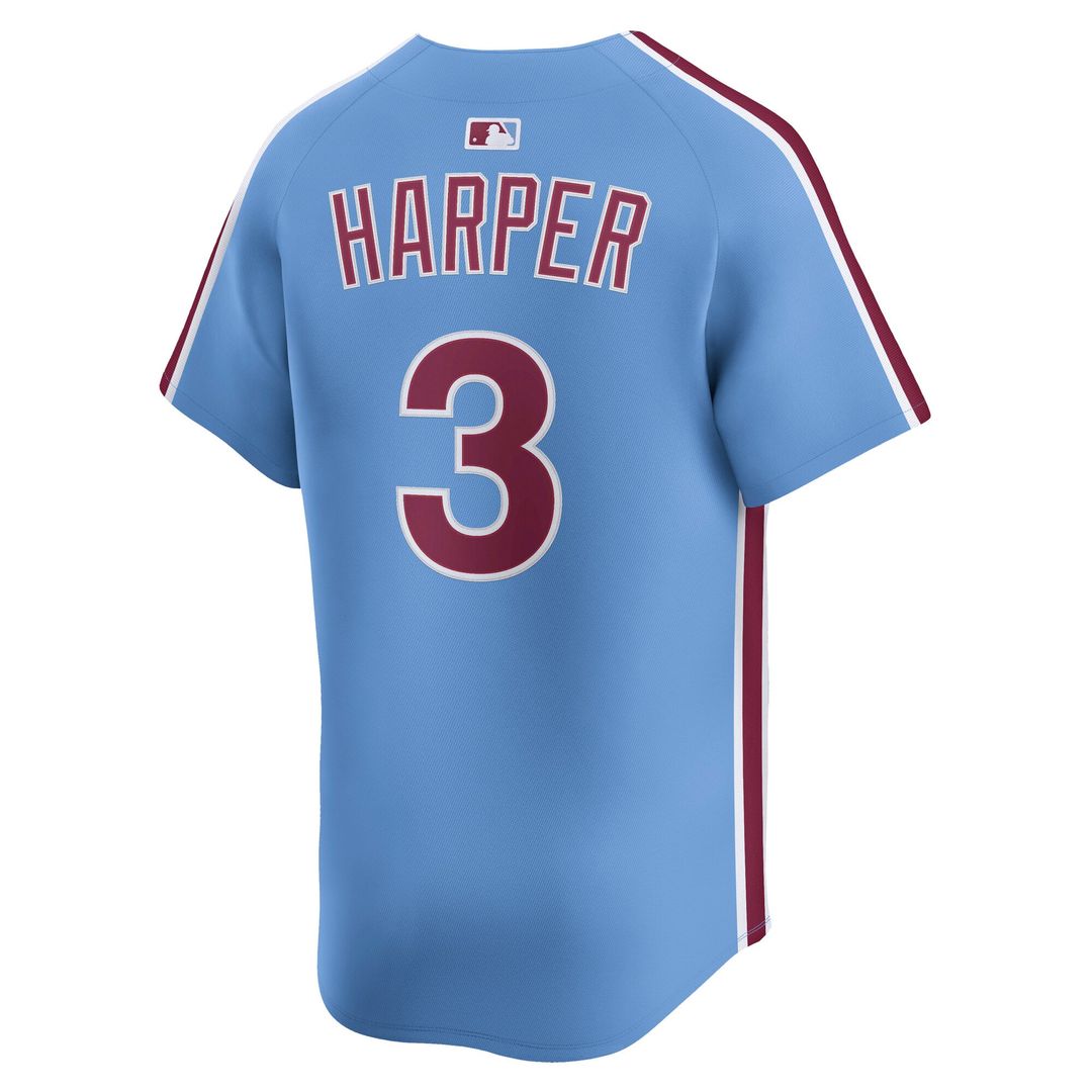 Philadelphia Phillies Bryce Harper Nike Light Blue Alternate Limited Player Jersey product image 3, provided for visual