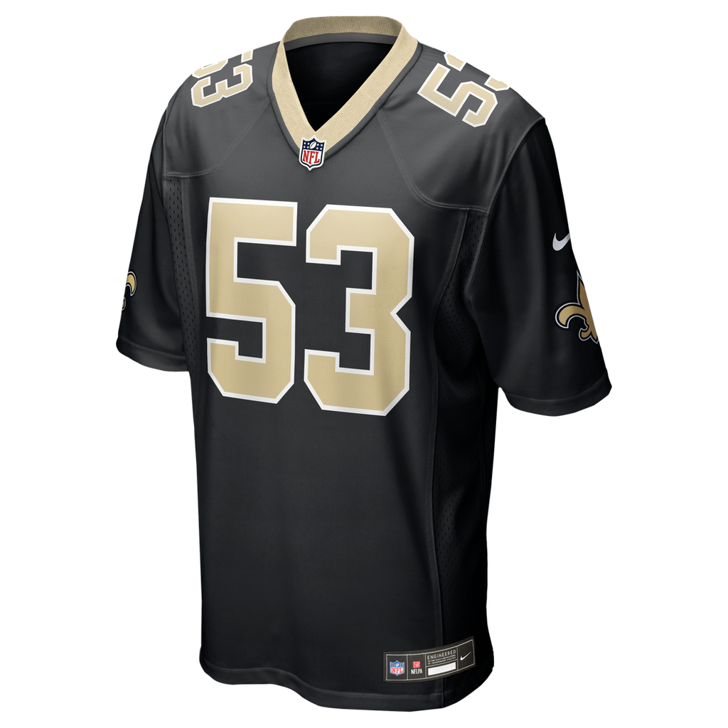 New Orleans Saints Jaylan Ford Nike Black Game Jersey product image 2, provided for visual reference and product detail