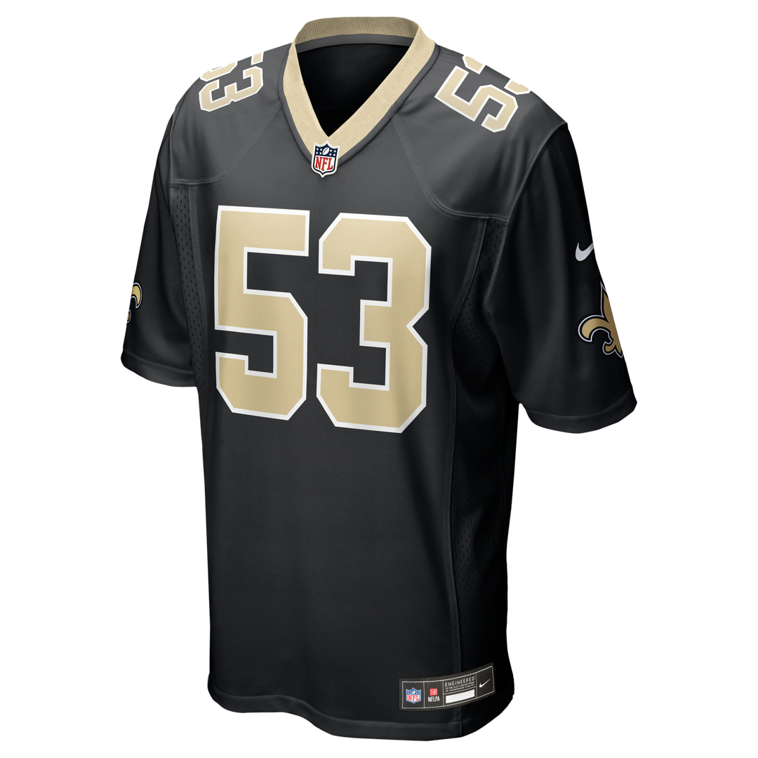 New Orleans Saints Jaylan Ford Nike Black Game Jersey product image 2, provided for visual reference and product detail