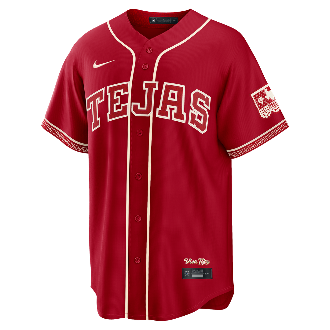 Texas Rangers Nike Red 2026 City Connect Stadium Jersey product image 2, provided for visual reference and product detail