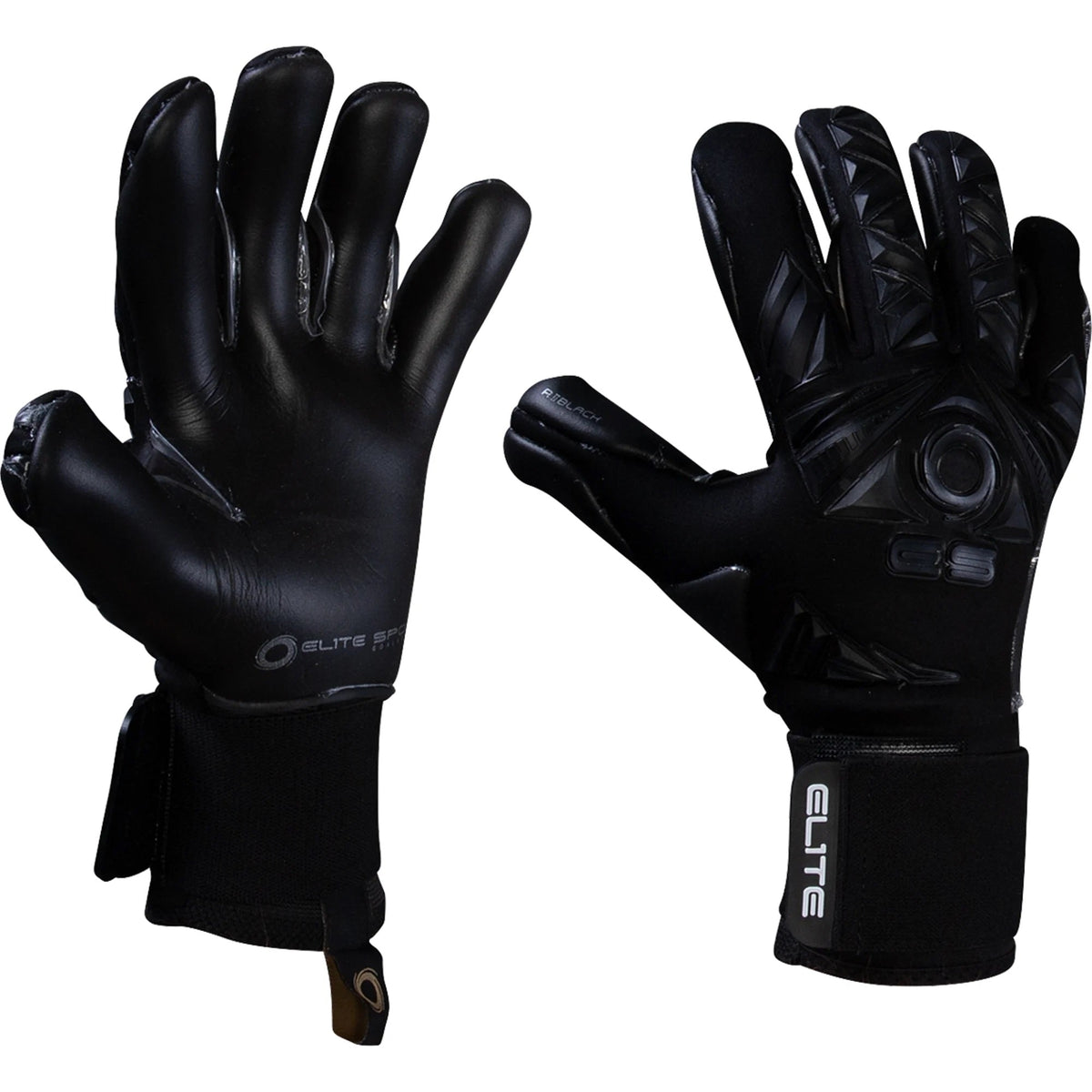 ELITE SPORT Revolution II Blackout Goalkeeper Gloves product image 1, provided for visual reference and product detail review