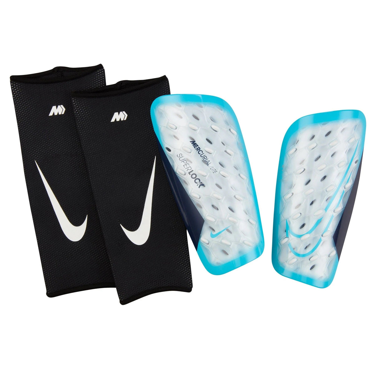NIKE Mercurial Lite SuperLock Shin Guards - DV1770 420 product image 1, provided for visual reference and product detail