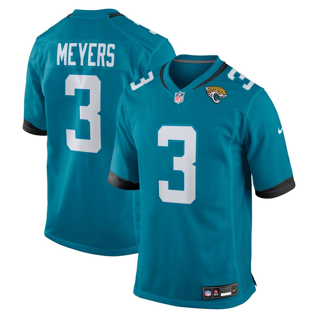 Jacksonville Jaguars Jakobi Meyers Nike Teal Team Game Jersey product image 1, provided for visual reference and product
