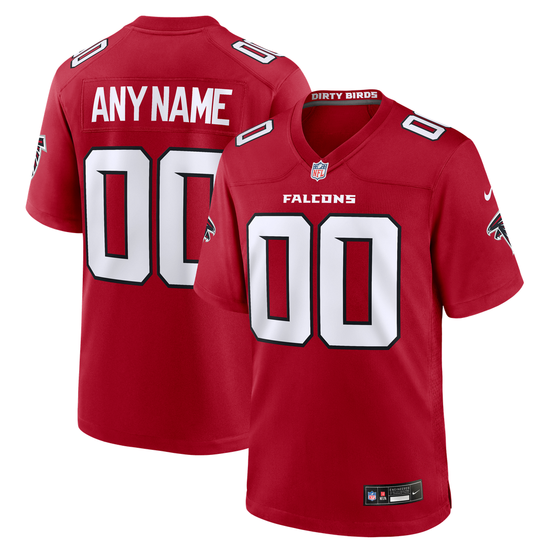 Atlanta Falcons Nike Red Custom Game Jersey product image 1, provided for visual reference and product detail review