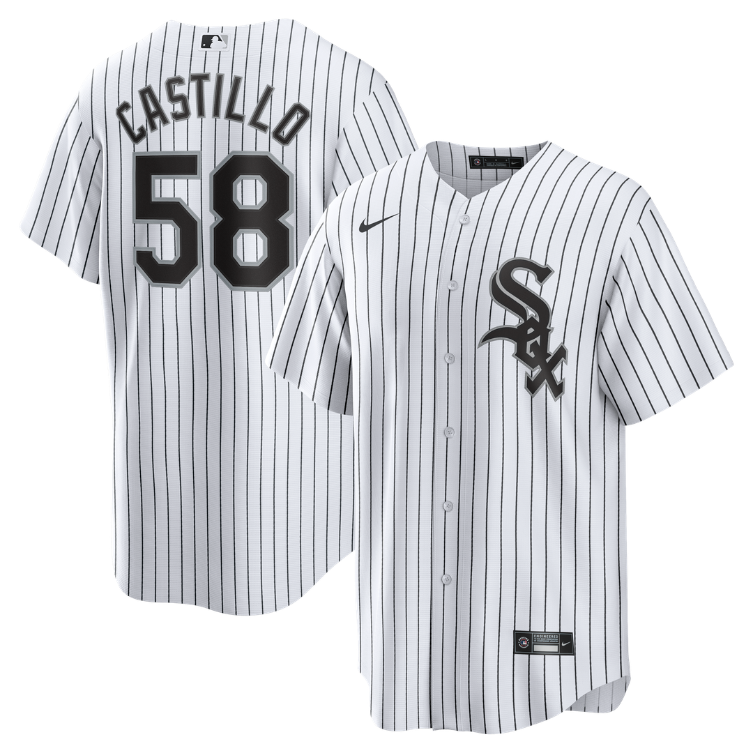 Chicago White Sox Luis Castillo Nike White Home Replica Jersey product image 1, provided for visual reference and product