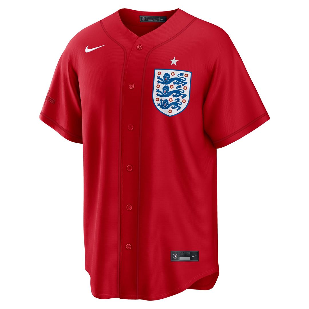 England National Team x MLB Nike Red Stadium Replica Jersey product image 2, provided for visual reference and product