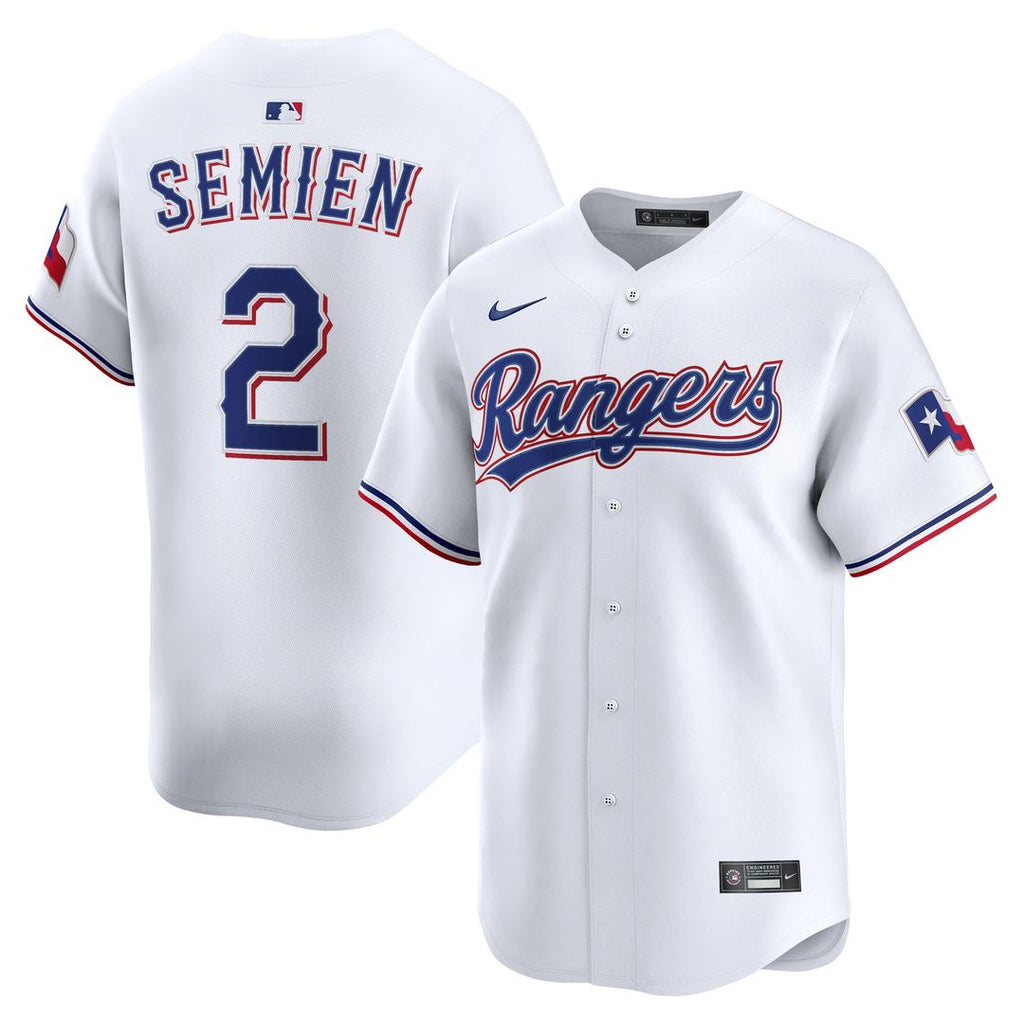 Texas Rangers Marcus Semien Nike White Home Limited Player Jersey product image 1, provided for visual reference and product