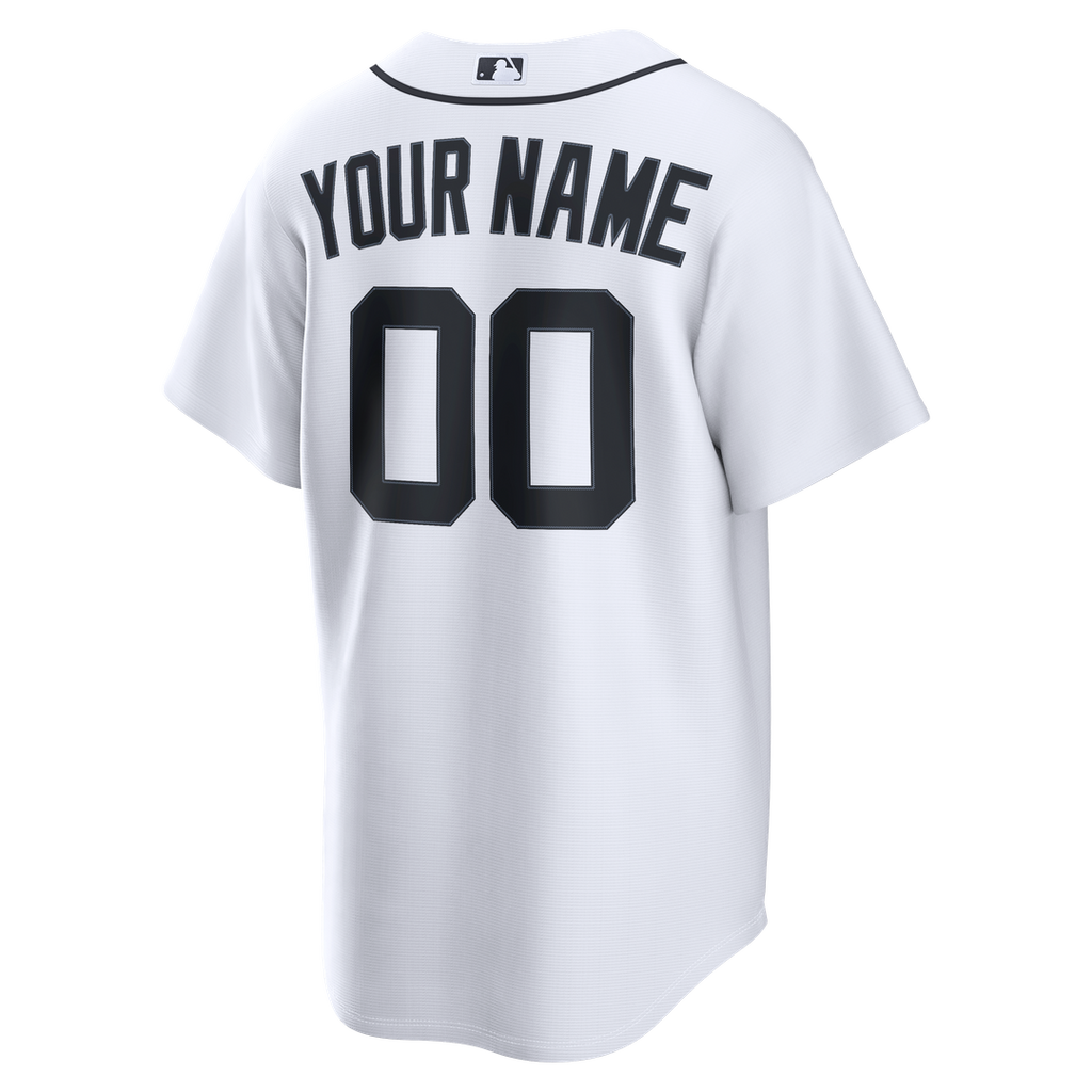 Detroit Tigers Nike White Home Replica Custom Jersey product image 3, provided for visual reference and product detail review