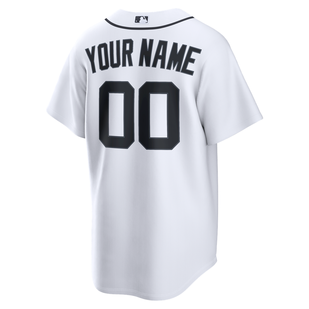 Detroit Tigers Nike White Home Replica Custom Jersey product image 3, provided for visual reference and product detail review