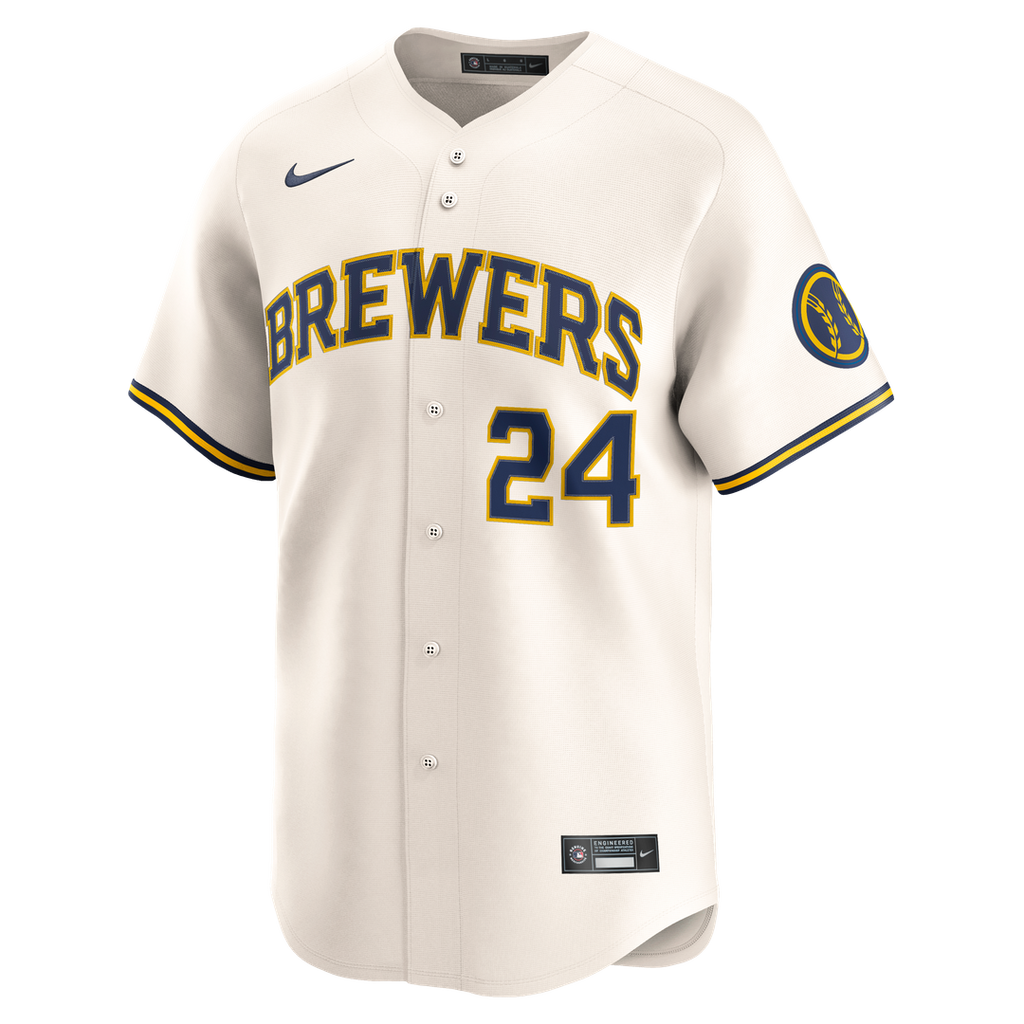 Milwaukee Brewers William Contreras Nike Cream Home Limited Player Jersey product image 6, provided for visual reference and
