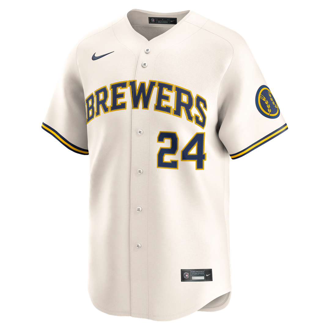Milwaukee Brewers William Contreras Nike Cream Home Limited Player Jersey product image 6, provided for visual reference and