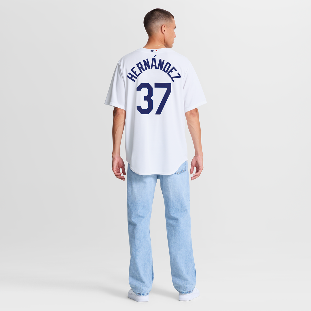 Los Angeles Dodgers Teoscar Hernández Nike White Home Replica Jersey product image 7, provided for visual reference and