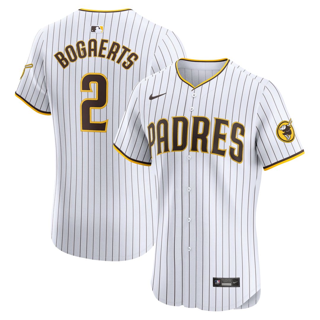 San Diego Padres Xander Bogaerts Nike White Home Elite Jersey product image 1, provided for visual reference and product