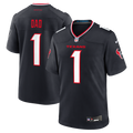 Houston Texans Nike Navy #1 Dad Game Jersey product image 1, provided for visual reference and product detail review