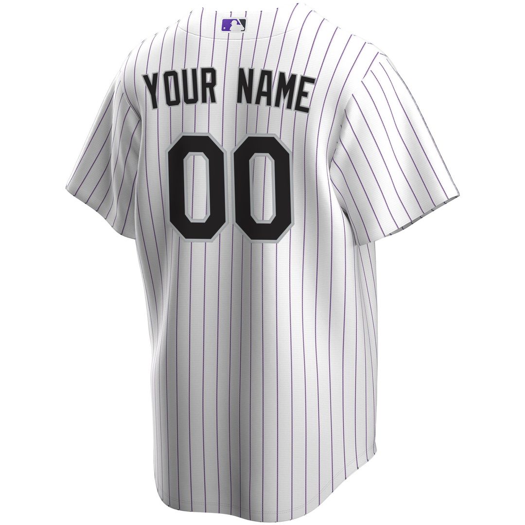 Colorado Rockies Nike White Home Replica Custom Jersey product image 3, provided for visual reference and product detail