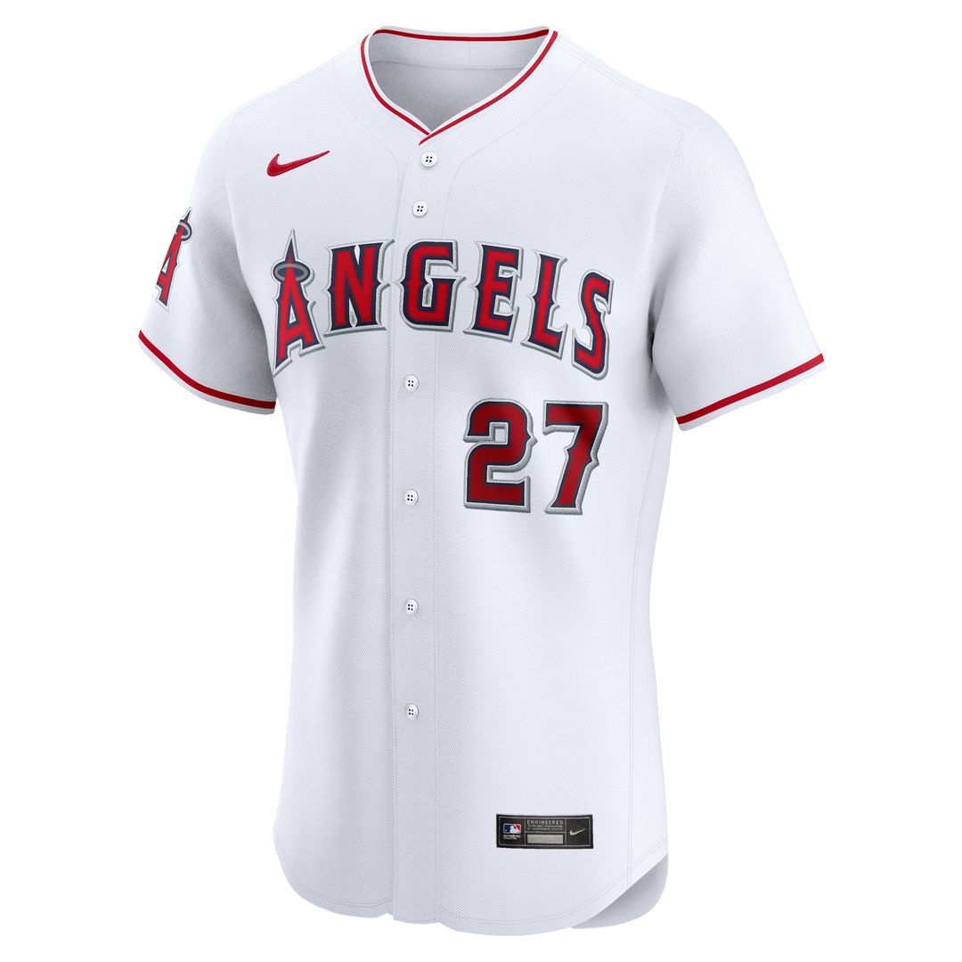 Los Angeles Angels Mike Trout Nike White Home Elite Player Jersey product image 2, provided for visual reference and product