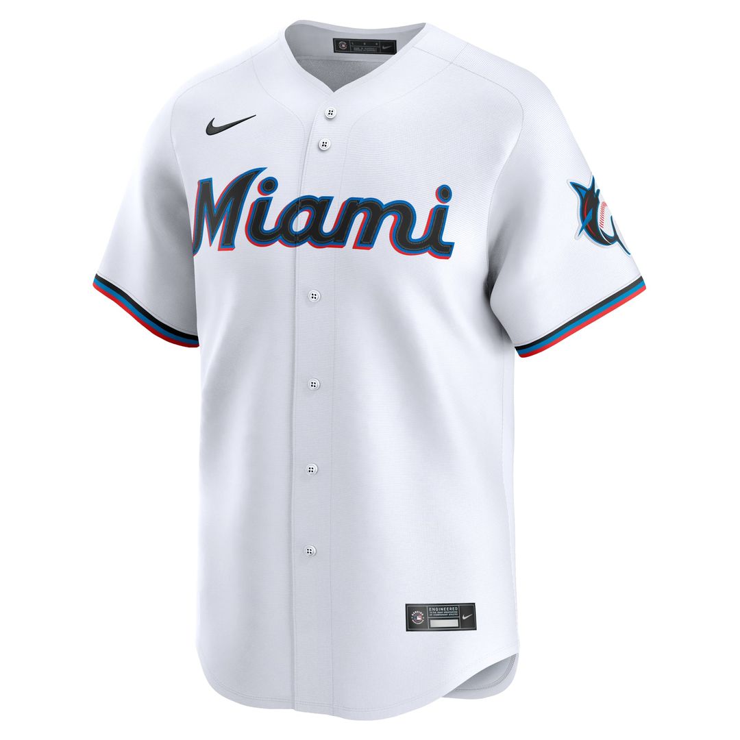 Miami Marlins Sandy Alcantara Nike White Home Limited Player Jersey product image 2, provided for visual reference and