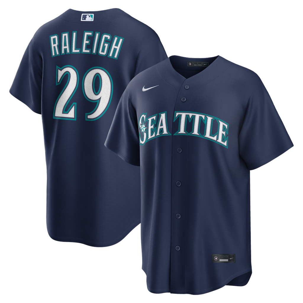 Seattle Mariners Cal Raleigh Nike Teal Alternate Replica Jersey product image 10, provided for visual reference and product