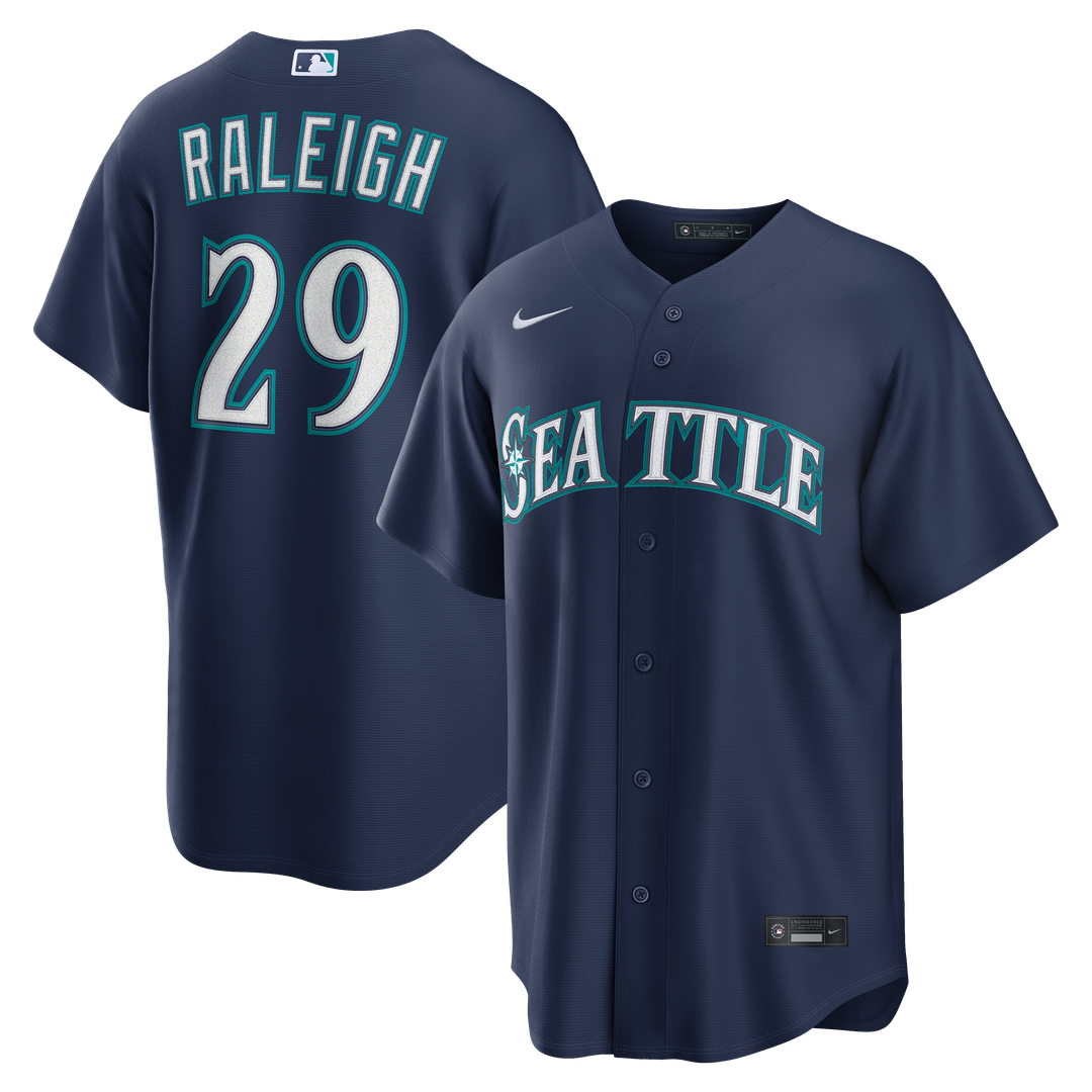 Seattle Mariners Cal Raleigh Nike Teal Alternate Replica Jersey product image 10, provided for visual reference and product