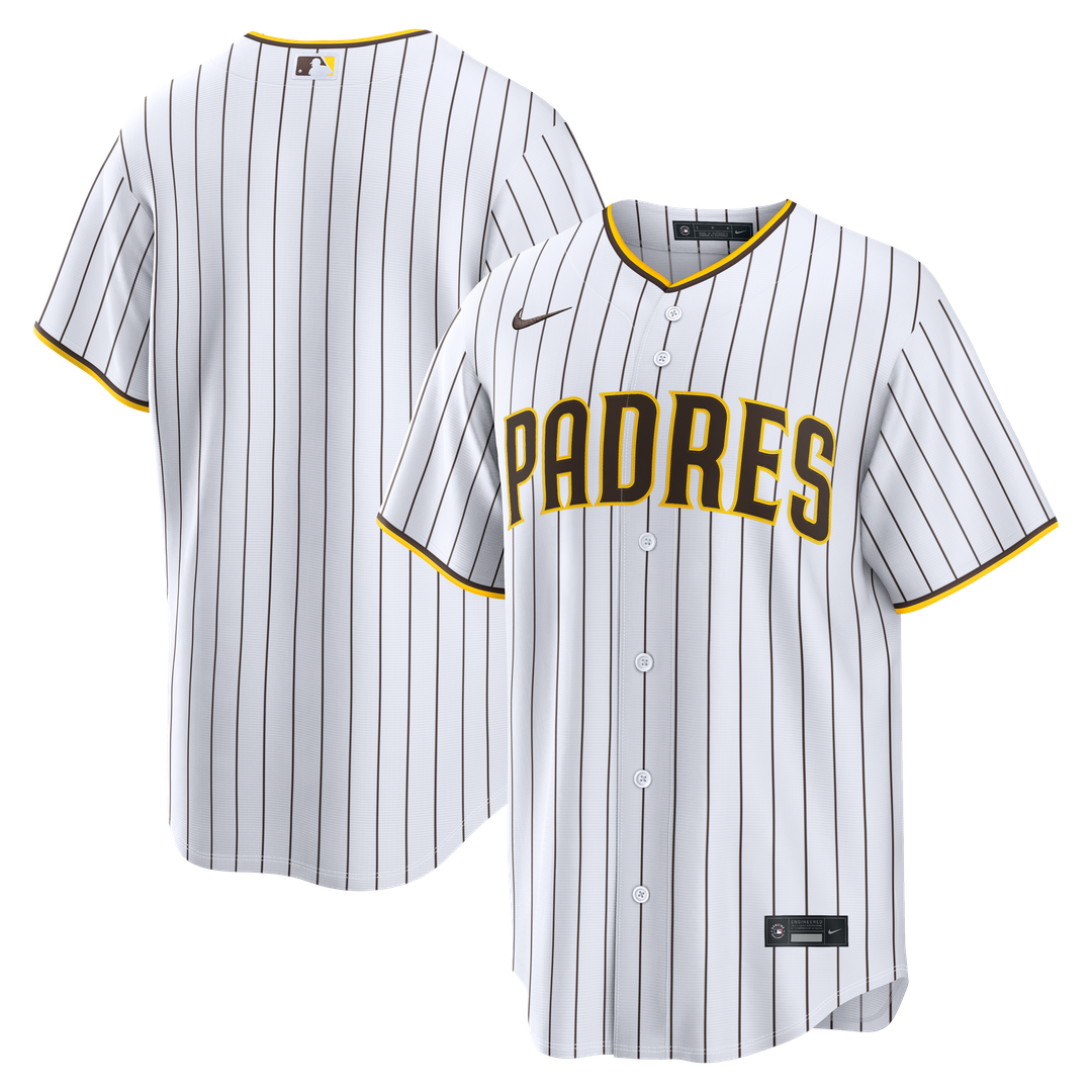 San Diego Padres Nike White Home Replica Jersey product image 1, provided for visual reference and product detail review