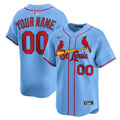 St. Louis Cardinals Nike Light Blue Alternate Limited Custom Jersey product image 1, provided for visual reference and