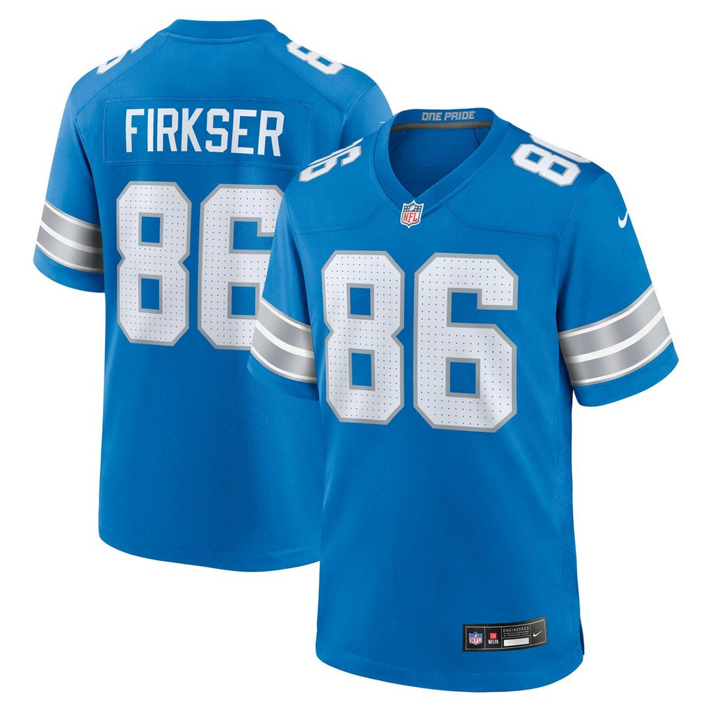 Detroit Lions Anthony Firkser Nike Blue Team Game Jersey product image 1, provided for visual reference and product detail