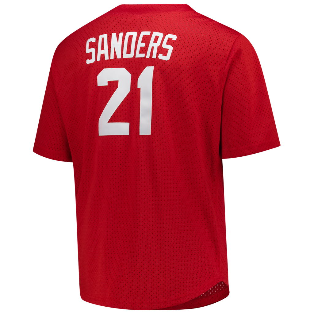 Cincinnati Reds Deion Sanders Mitchell & Ness Red Big & Tall Cooperstown Mesh Batting Practice Jersey product image 3,