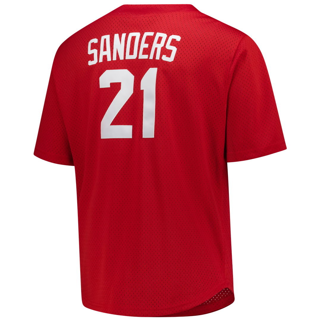 Cincinnati Reds Deion Sanders Mitchell & Ness Red Big & Tall Cooperstown Mesh Batting Practice Jersey product image 3,