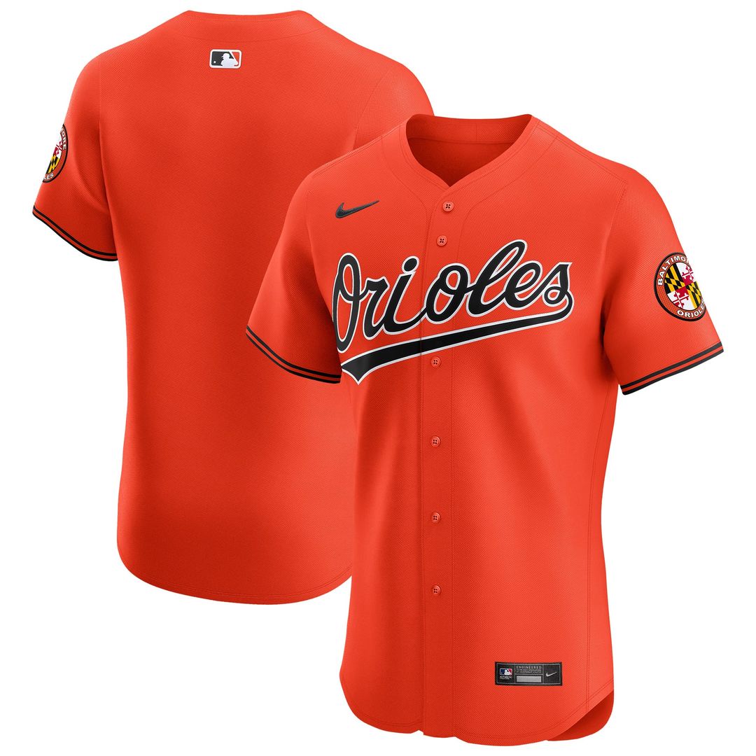 Baltimore Orioles Nike Orange Alternate Vapor Premier Elite Patch Jersey product image 1, provided for visual reference and