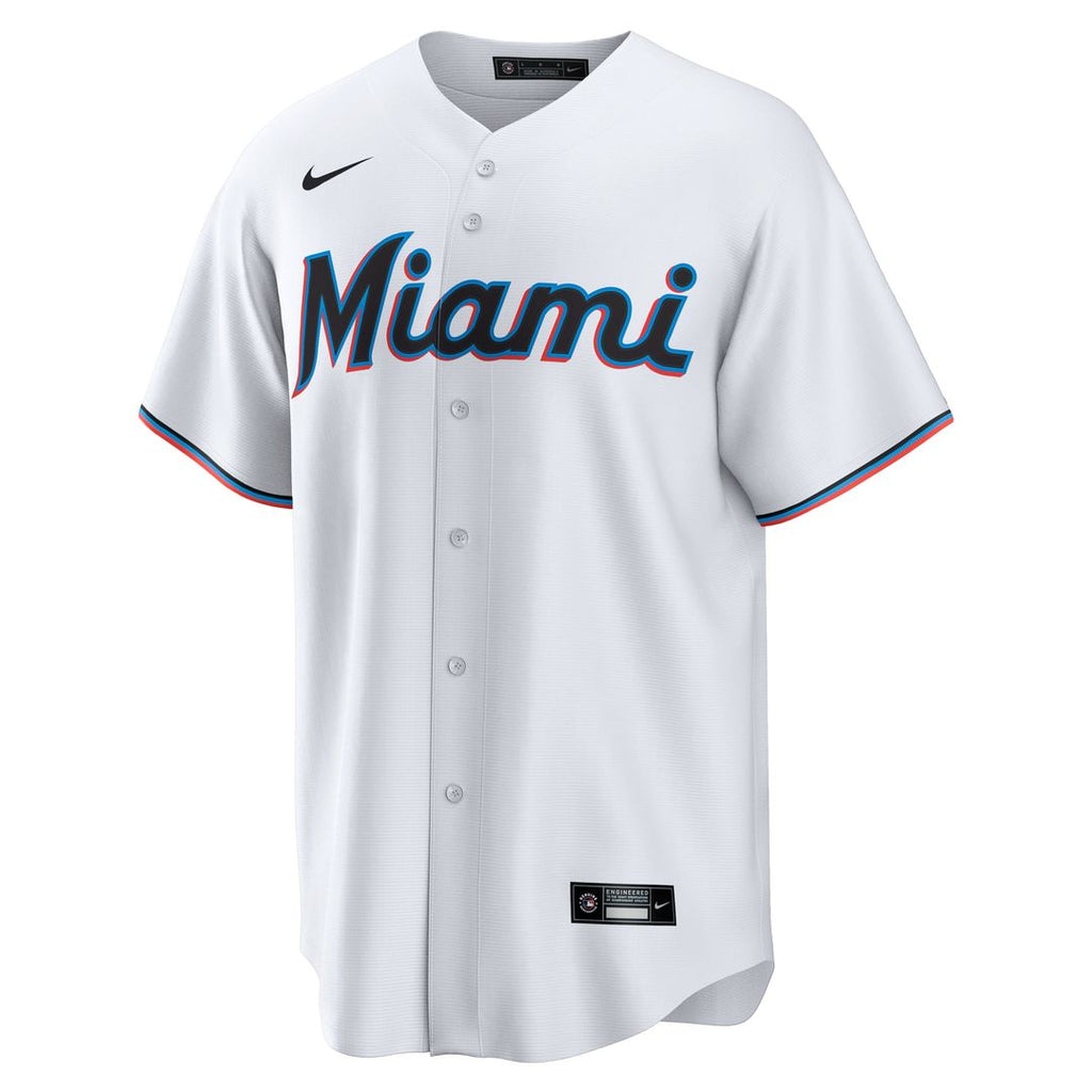 Miami Marlins Eury Perez Nike White Home Replica Jersey product image 2, provided for visual reference and product detail