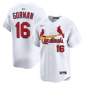 St. Louis Cardinals Nolan Gorman Nike White Home Limited Player Jersey product image 1, provided for visual reference and
