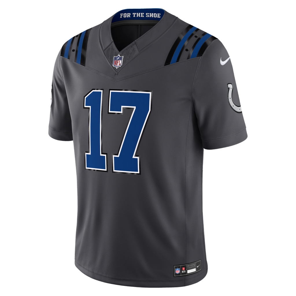Indianapolis Colts Daniel Jones Nike Anthracite 2026 Rivalries Collection Stitched Limited Jersey product image 2, provided