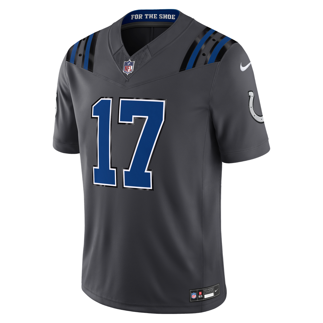 Indianapolis Colts Daniel Jones Nike Anthracite 2026 Rivalries Collection Stitched Limited Jersey product image 2, provided