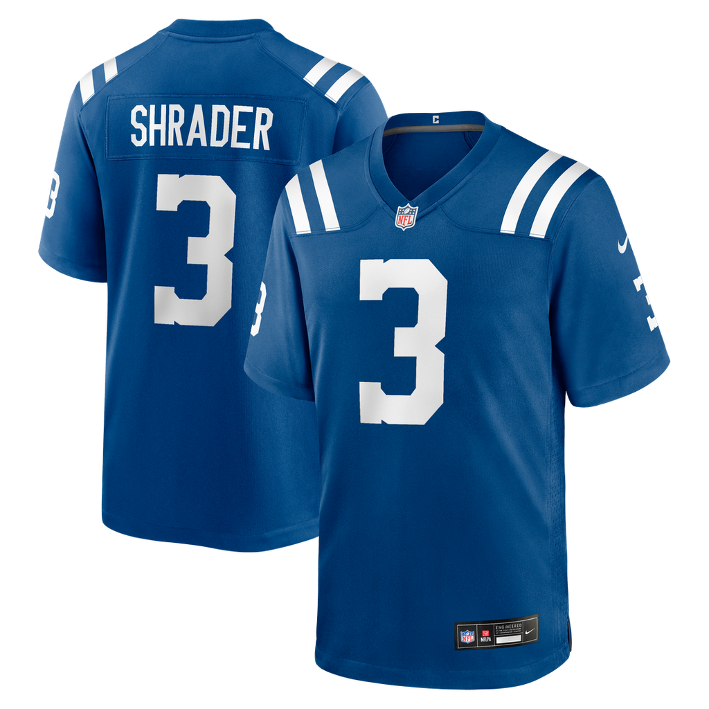 Indianapolis Colts Spencer Shrader Nike Royal Team Game Jersey product image 1, provided for visual reference and product