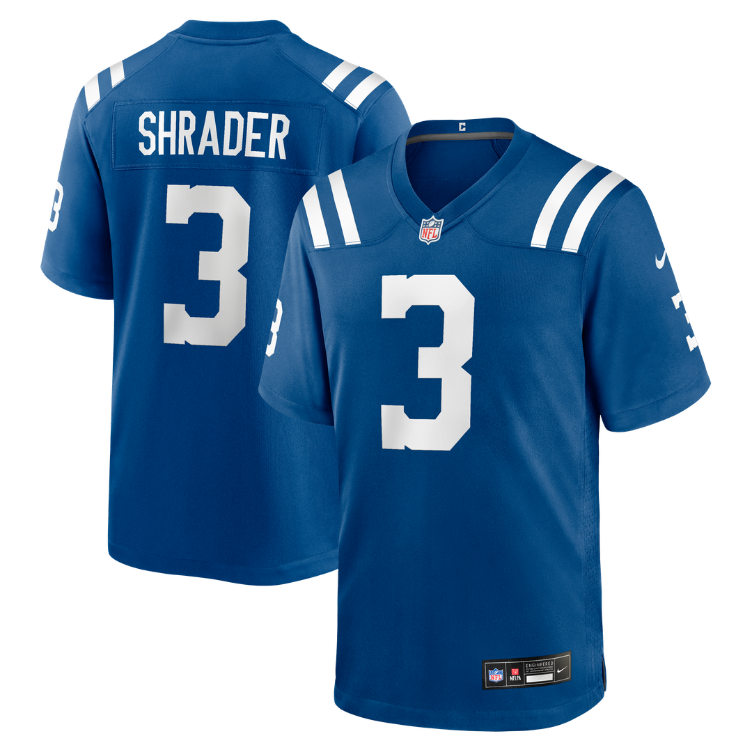 Indianapolis Colts Spencer Shrader Nike Royal Team Game Jersey product image 1, provided for visual reference and product