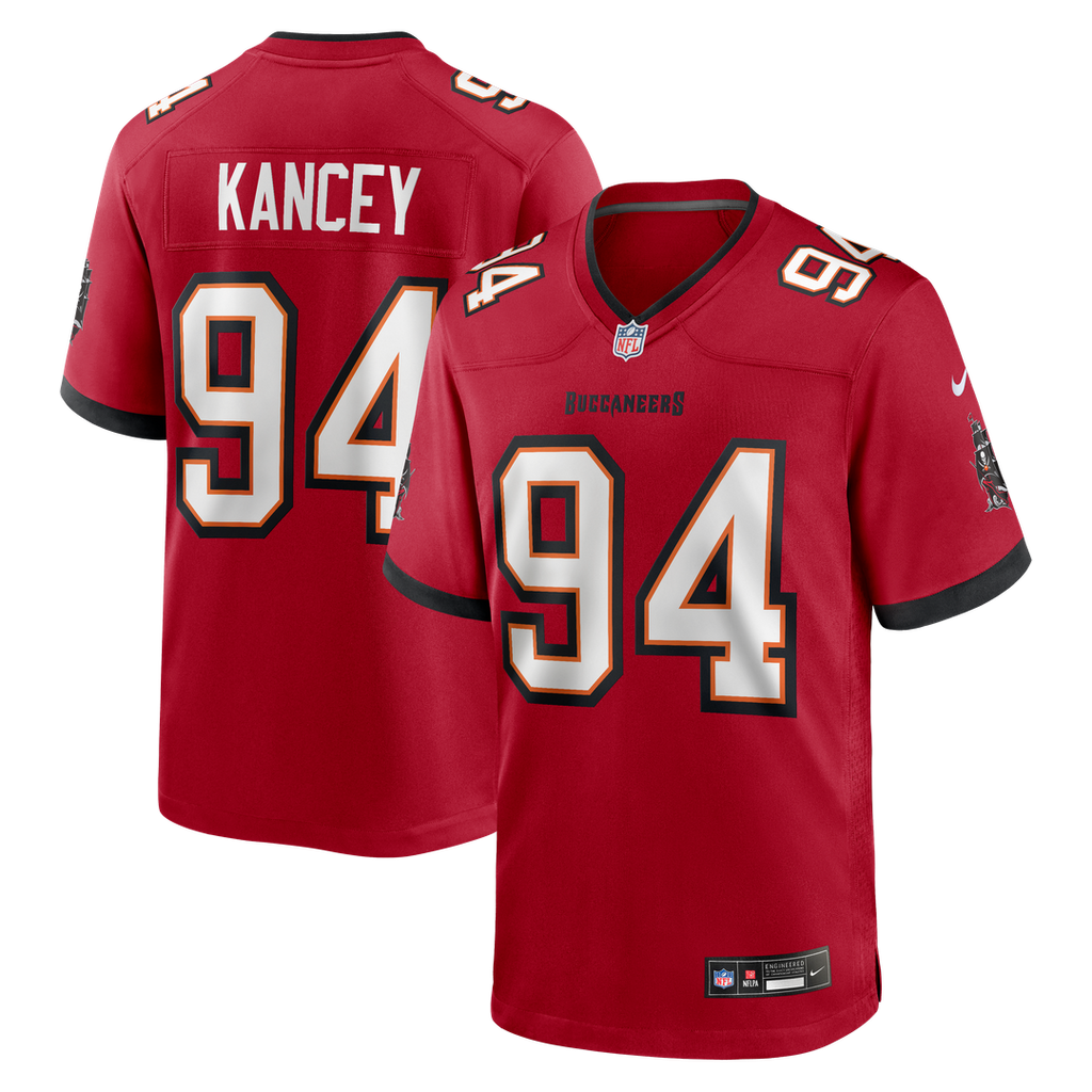 Tampa Bay Buccaneers Calijah Kancey Nike Red Game Jersey product image 1, provided for visual reference and product detail