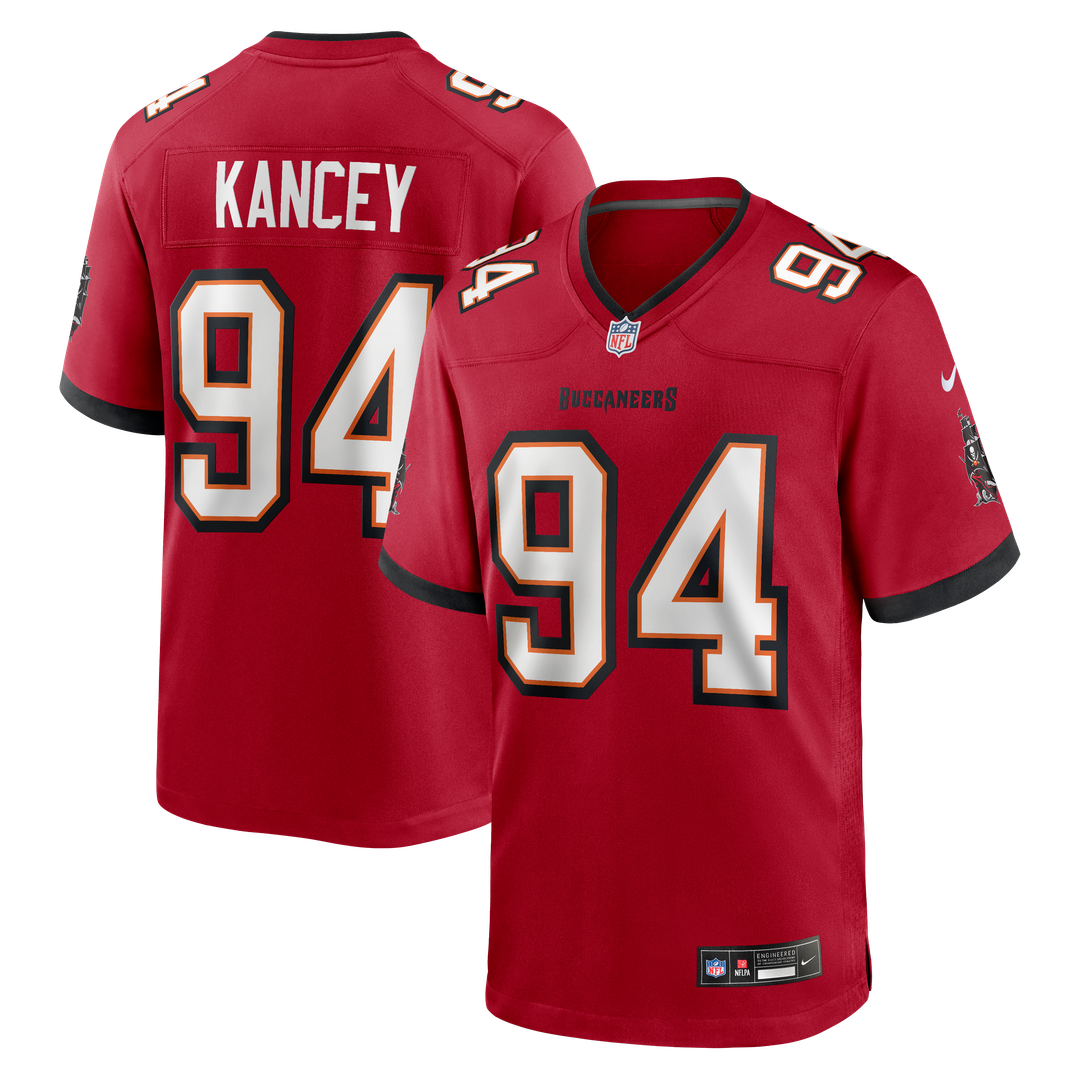 Tampa Bay Buccaneers Calijah Kancey Nike Red Game Jersey product image 1, provided for visual reference and product detail