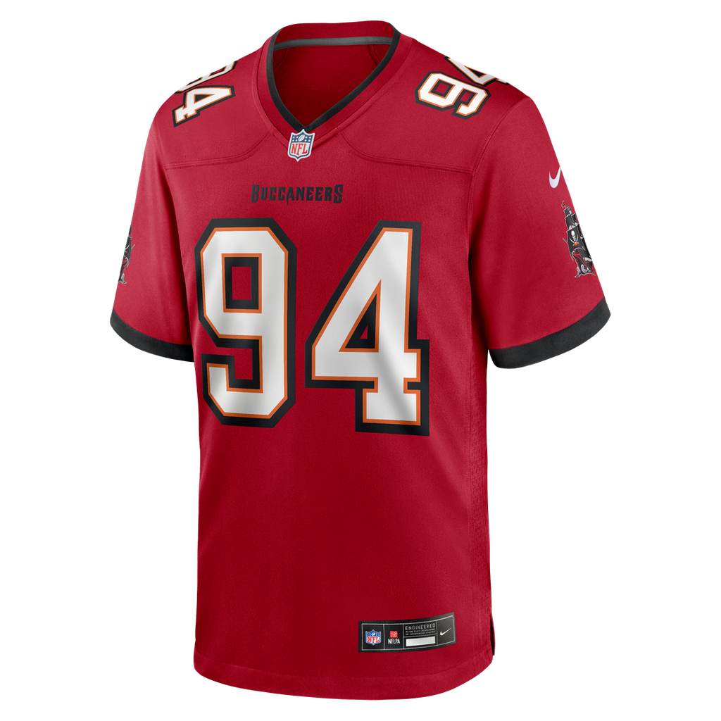 Tampa Bay Buccaneers Calijah Kancey Nike Red Game Jersey product image 2, provided for visual reference and product detail