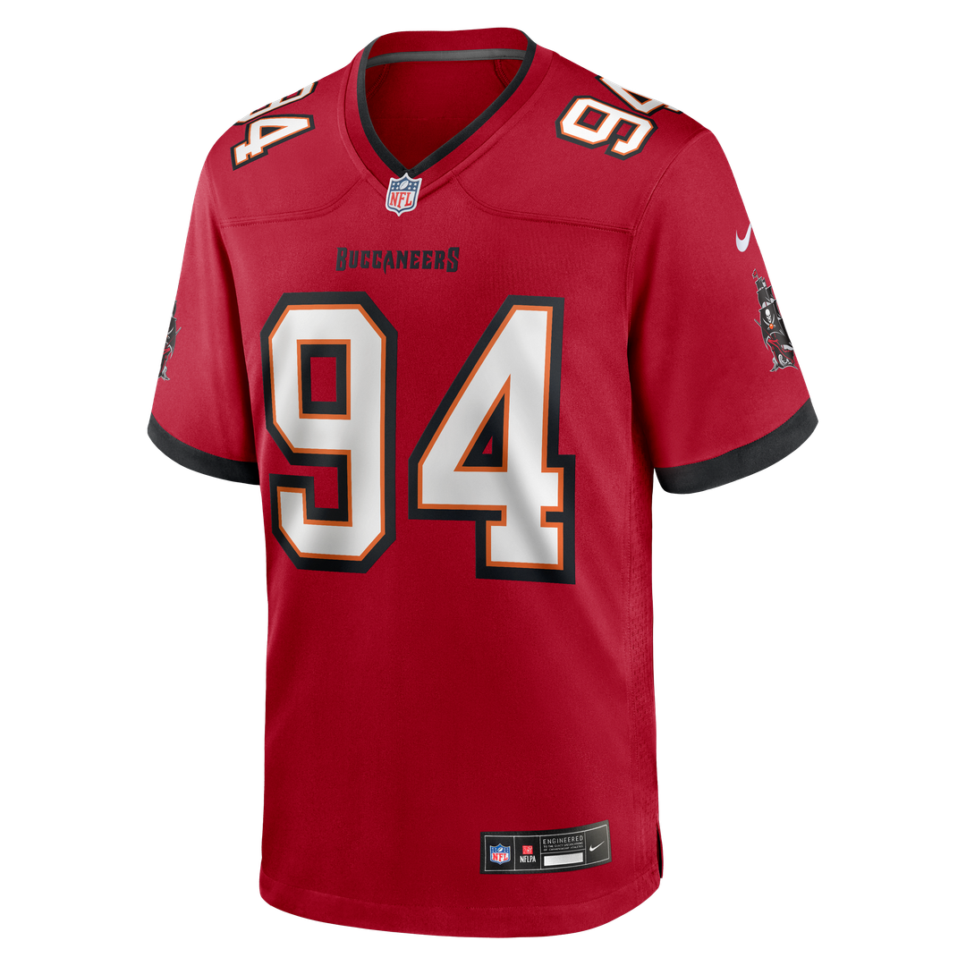 Tampa Bay Buccaneers Calijah Kancey Nike Red Game Jersey product image 2, provided for visual reference and product detail