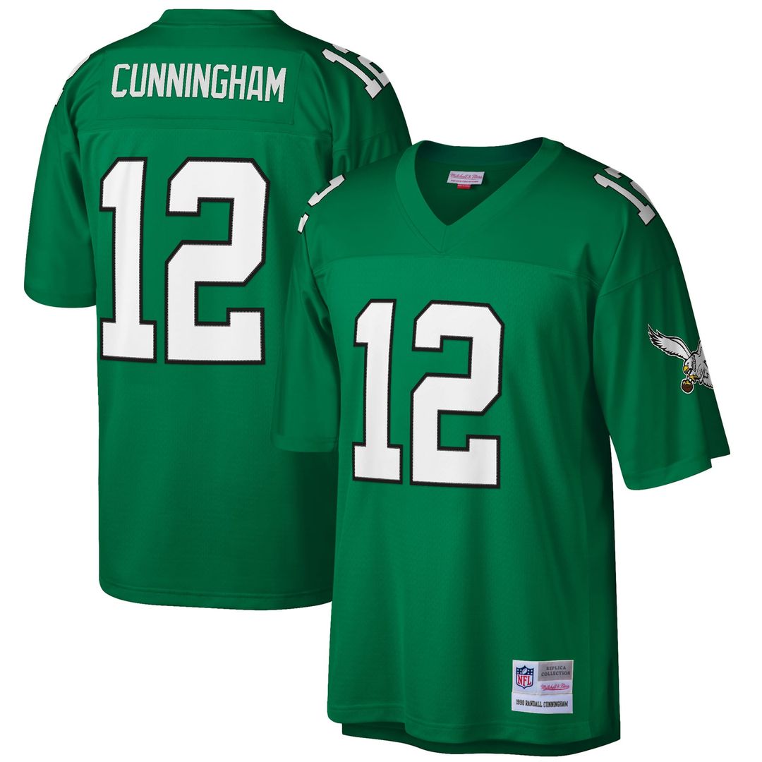 Philadelphia Eagles Randall Cunningham Mitchell & Ness Kelly Green Big & Tall 1990 Retired Player Replica Jersey product