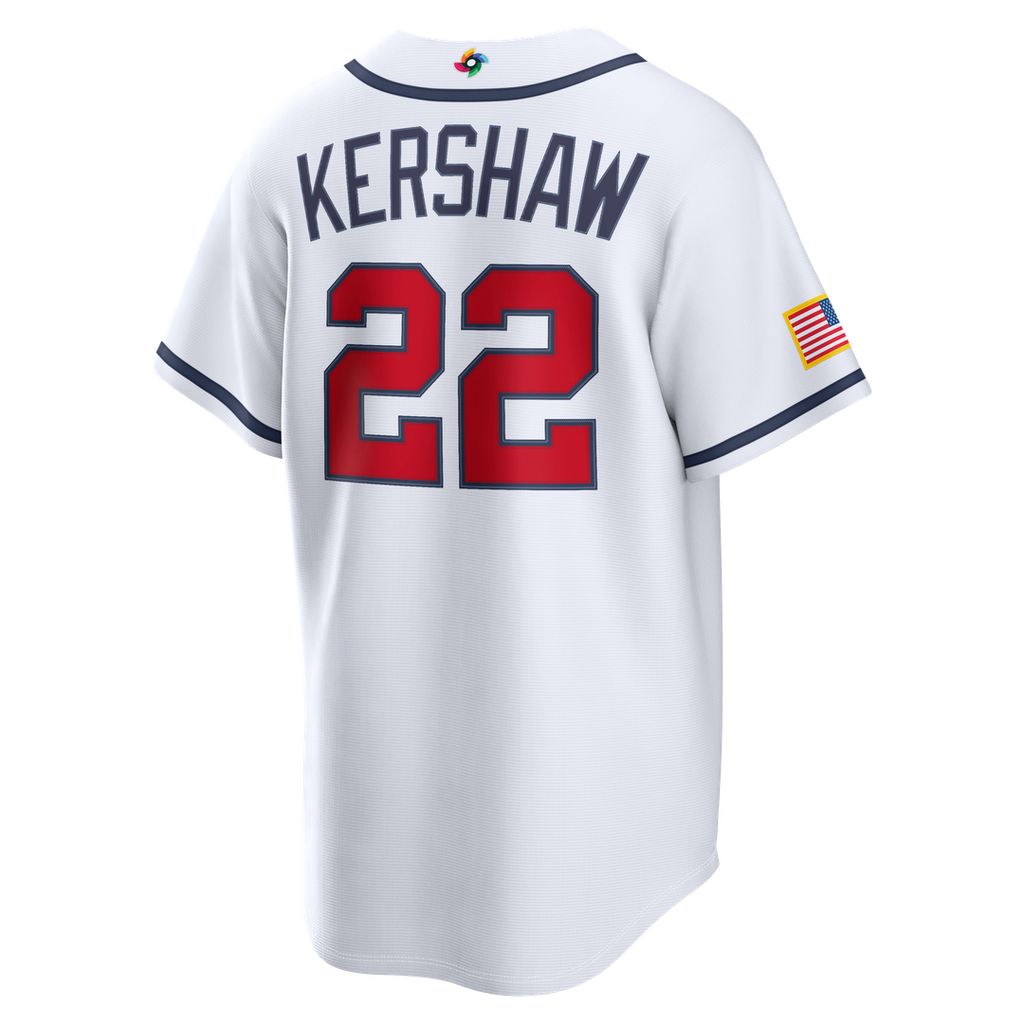 USA Baseball Clayton Kershaw Nike White 2026 World Baseball Classic Home Stadium Jersey product image 3, provided for visual