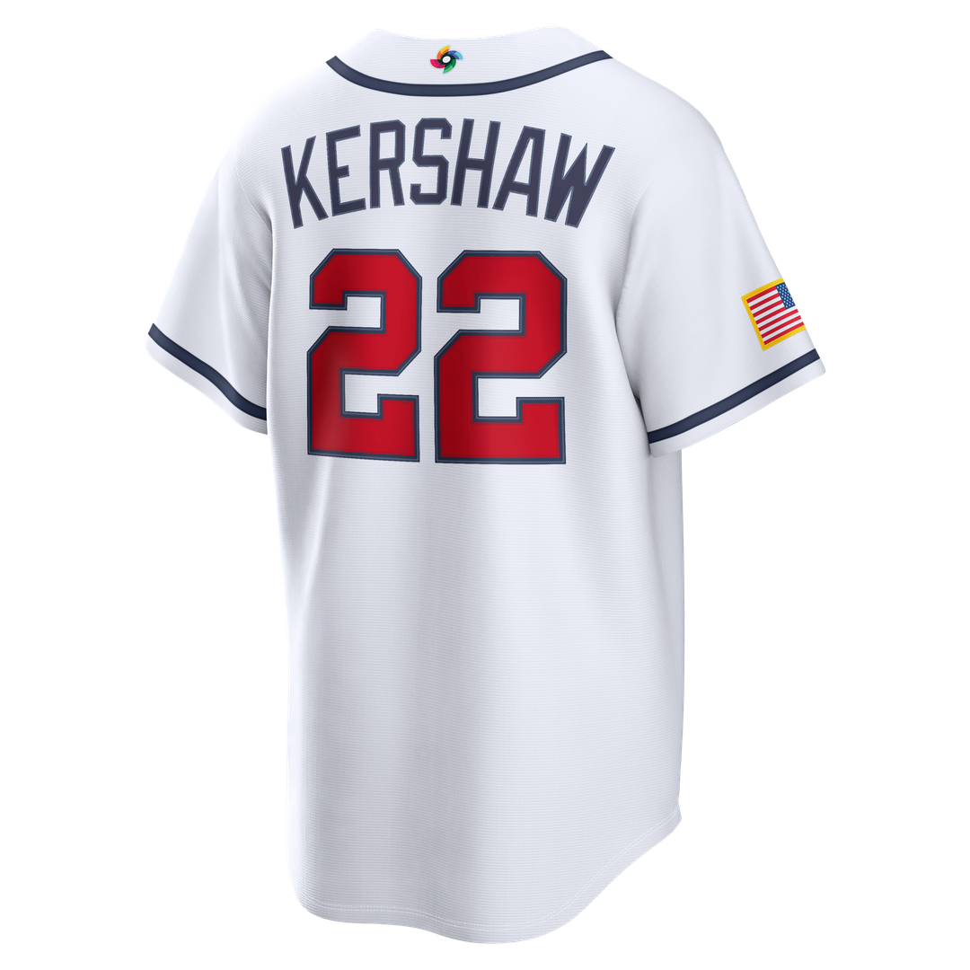 USA Baseball Clayton Kershaw Nike White 2026 World Baseball Classic Home Stadium Jersey product image 3, provided for visual