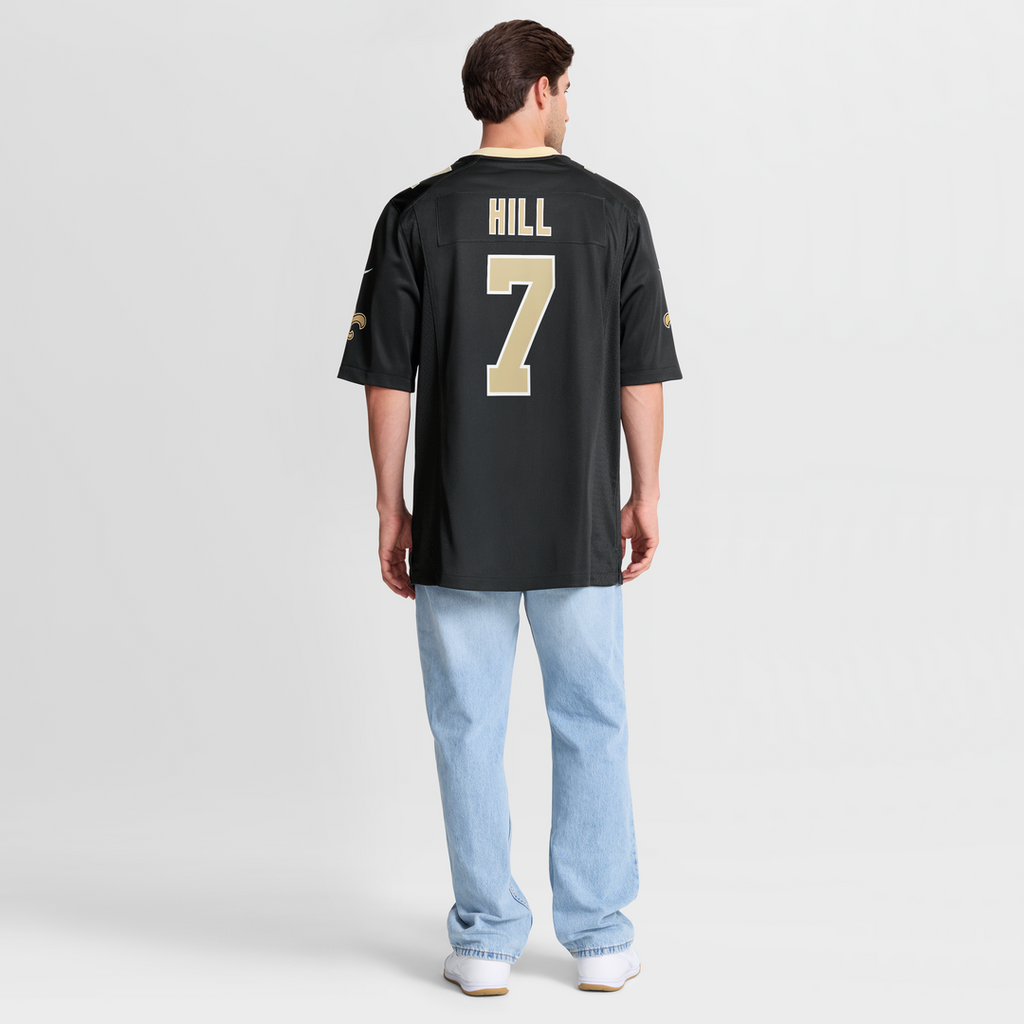New Orleans Saints Taysom Hill Nike Black Game Jersey product image 16, provided for visual reference and product detail