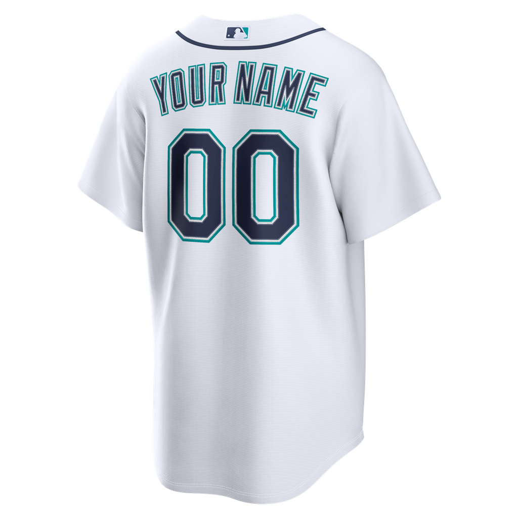 Seattle Mariners Nike White Home Replica Custom Jersey product image 3, provided for visual reference and product detail