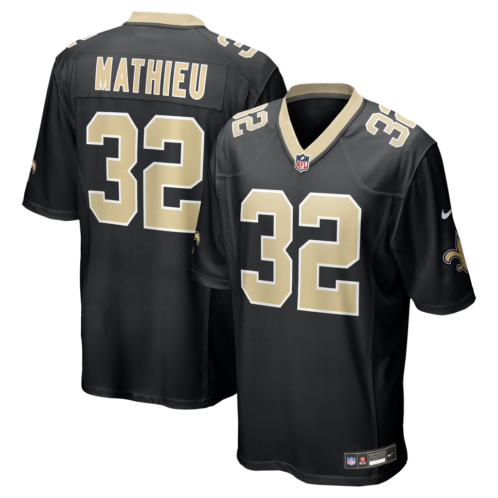 New Orleans Saints Tyrann Mathieu Nike Black Game Jersey product image 9, provided for visual reference and product detail