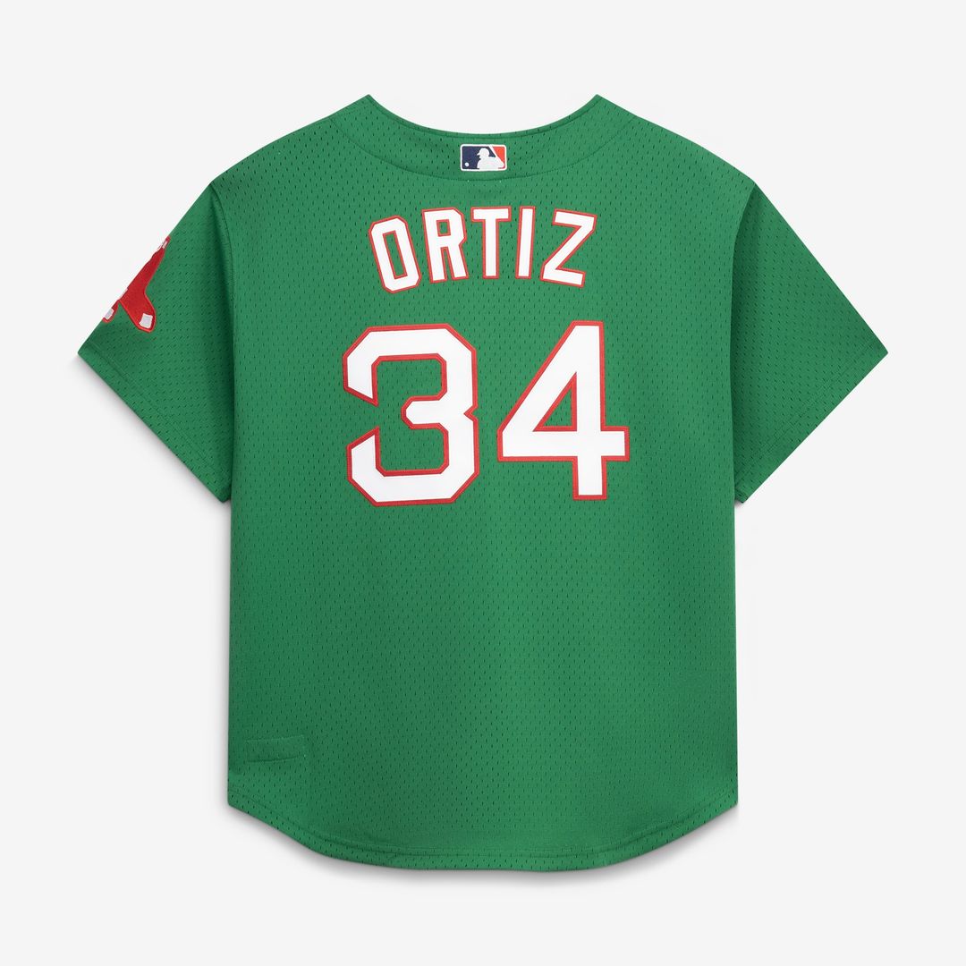 Boston Red Sox David Ortiz Mitchell & Ness Red Cooperstown Collection Mesh Batting Practice Button-Up Jersey product image